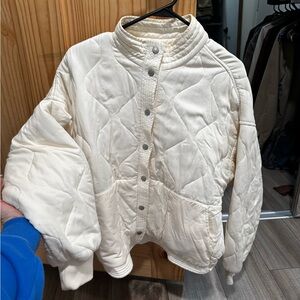 Off White Quilted Coat
